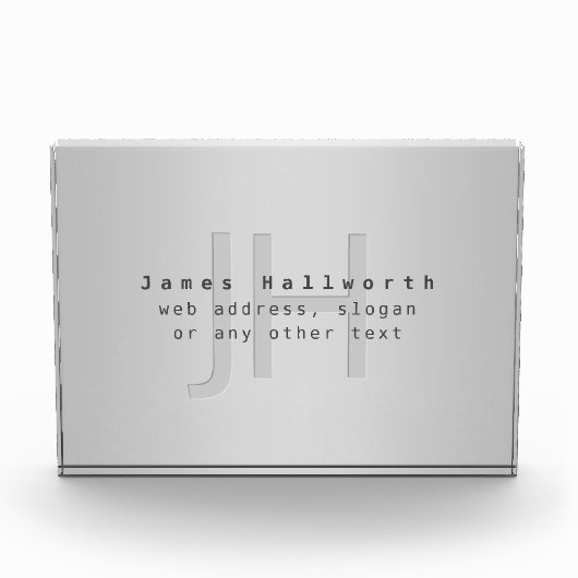 Moderner Name und Slogan | Grau Gradient Fotoblock (Vorderseite)