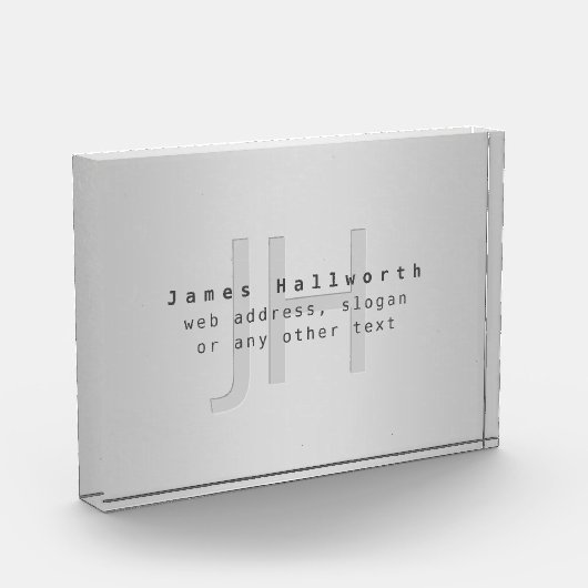 Moderner Name und Slogan | Grau Gradient Fotoblock (Links)