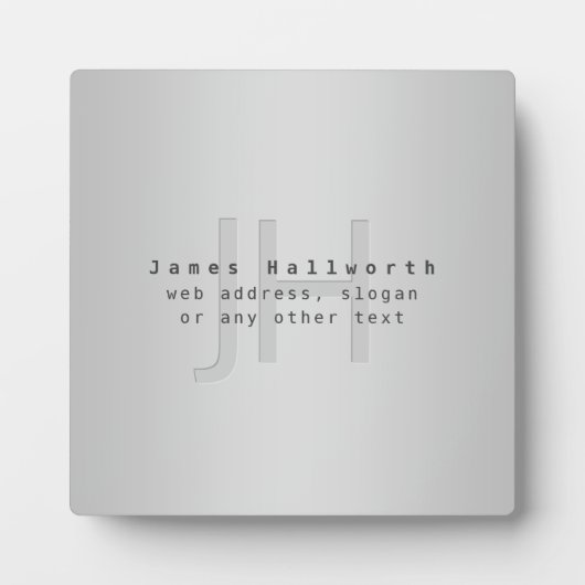 Moderner Name und Slogan | Grau Gradient Fotoplatte (Vorderseite)