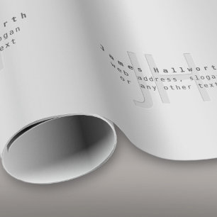 Moderner Name und Slogan   Grau Gradient Geschenkpapier