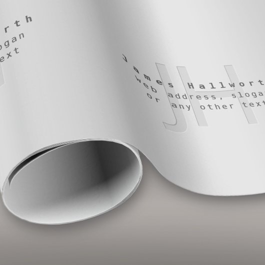 Moderner Name und Slogan | Grau Gradient Geschenkpapier