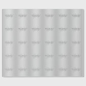 Moderner Name und Slogan | Grau Gradient Geschenkpapier (Flach)