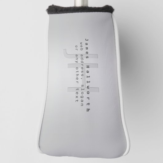 Moderner Name und Slogan | Grau Gradient Golf Headcover (Rotieren 90)