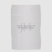 Moderner Name und Slogan | Grau Gradient Golfhandtuch (Vorderseite)