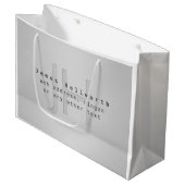 Moderner Name und Slogan | Grau Gradient Große Geschenktüte (Vorderseite Schrägansicht)