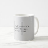 Moderner Name und Slogan | Grau Gradient Kaffeetasse (VorderseiteRechts)