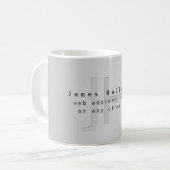 Moderner Name und Slogan | Grau Gradient Kaffeetasse (Vorderseite Links)