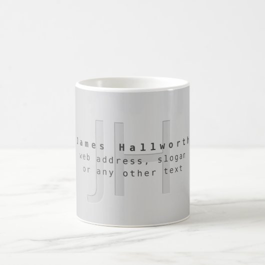 Moderner Name und Slogan | Grau Gradient Kaffeetasse (Mittel)