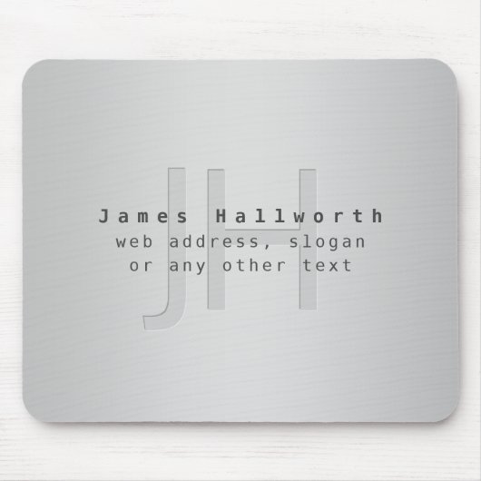 Moderner Name und Slogan | Grau Gradient Mousepad (Vorne)