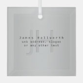 Moderner Name und Slogan | Grau Gradient Ornament Aus Glas (Vorderseite)