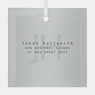 Moderner Name und Slogan   Grau Gradient Ornament Aus Glas