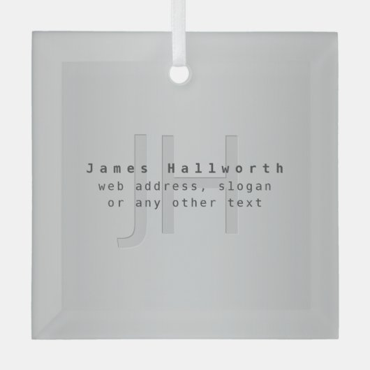 Moderner Name und Slogan | Grau Gradient Ornament Aus Glas (Vorderseite)