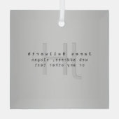 Moderner Name und Slogan | Grau Gradient Ornament Aus Glas (Rückseite)