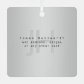 Moderner Name und Slogan | Grau Gradient Ornament Aus Metall (Vorderseite)