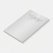 Moderner Name und Slogan | Grau Gradient Post-it Klebezettel (angewinkelt)