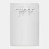 Moderner Name und Slogan | Grau Gradient Post-it Klebezettel (Vorderseite)