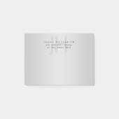 Moderner Name und Slogan | Grau Gradient Post-it Klebezettel (Vorderseite)