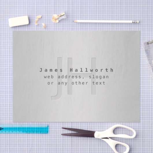 Moderner Name und Slogan | Grau Gradient Seidenpapier (Handwerk)