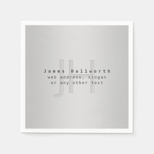 Moderner Name und Slogan | Grau Gradient Serviette (Vorderseite)