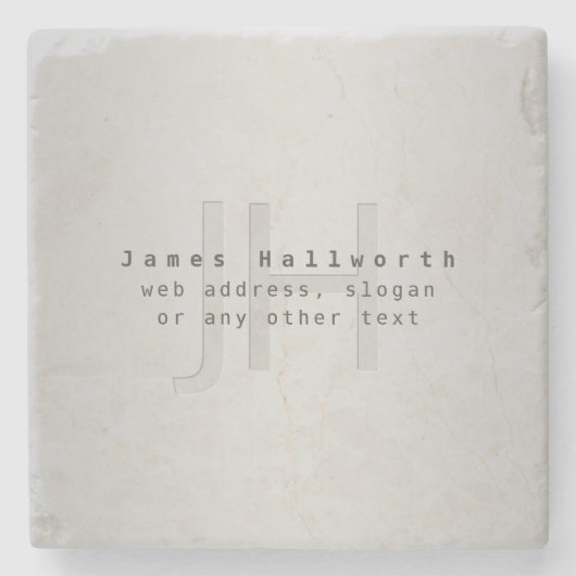 Moderner Name und Slogan | Grau Gradient Steinuntersetzer (Vorderseite)