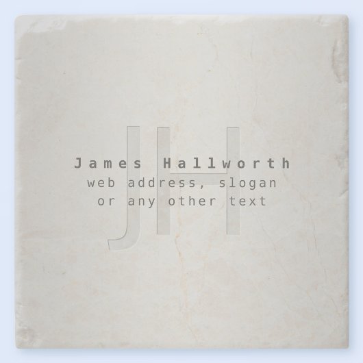 Moderner Name und Slogan | Grau Gradient Steinuntersetzer