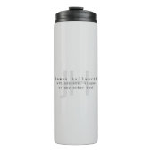 Moderner Name und Slogan | Grau Gradient Thermosbecher (Vorderseite)