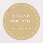 Moderner Name und Telefonnummer wasserdicht Etiketten (Design 1)