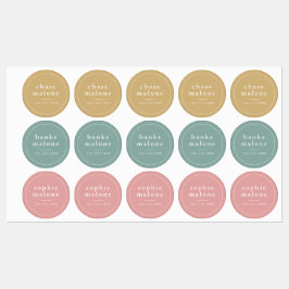 Moderner Name und Telefonnummer wasserdicht Etiketten