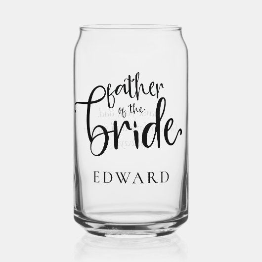 Moderner Name Vater der Braut Geschenk Dosenglas (Vorderseite)