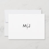Moderner Namensmonogramm mit Blattschrift RSVP Karte (Rückseite)