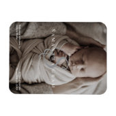 Moderner Namensmonogramm Neugeborenen-Foto Magnet (Horizontal)