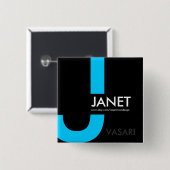 Moderner Namensschild Button (Vorne & Hinten)