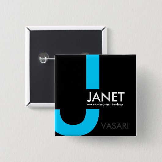 Moderner Namensschild Button (Vorne & Hinten)