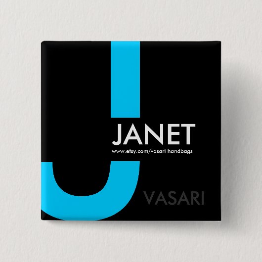 Moderner Namensschild Button (Vorderseite)