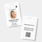 Moderner Namensschild mit QR-Code Ausweis (Vorder- & Rückseite)