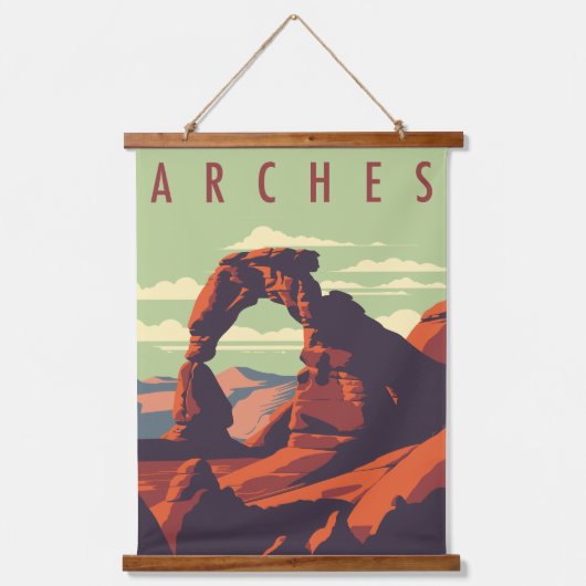 Moderner Nationalpark des Mittelalters Wandteppich Mit Holzrahmen (Vorderseite)