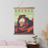 Moderner Nationalpark des Mittelalters Wandteppich Mit Holzrahmen (Schlafzimmer)