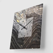 Moderner Naturstein-Look Quadratische Wanduhr (Winkel)