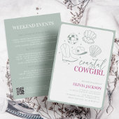 Moderner Nautic Cowgirl Junggeselinnen-Abschied Einladung