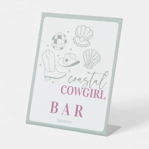 Moderner Nautic Cowgirl Junggeselinnen-Abschied Sockelschild