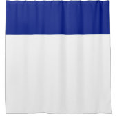 Moderner Nautic Royal Navy Blauer Farbblock Duschvorhang (Vorderseite)