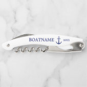 Moderner Nautical Anchor Blau-Weiß-Individuelle Na Kellnermesser (Rückseite)