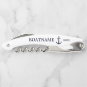 Moderner Nautical Anchor Navy Blue White Individue Kellnermesser (Rückseite)