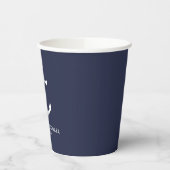 Moderner Nautical Navy Blue Anchor Wedding Paper C Pappbecher (Links)