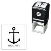 Moderner Nautikanker mit Individuelle Name Permastempel (Beispiel)