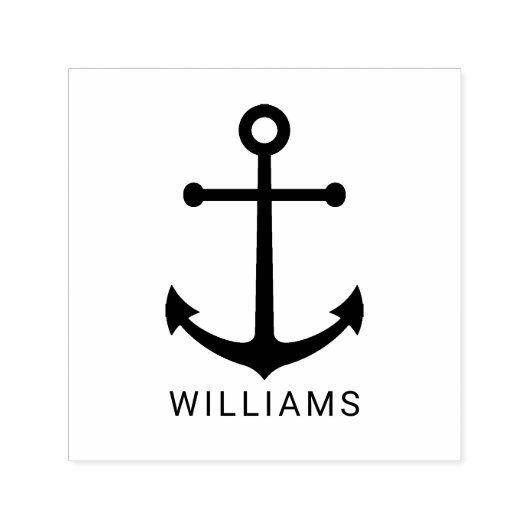 Moderner Nautikanker mit Individuelle Name Permastempel (Design)