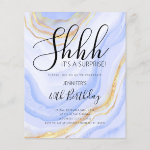 Moderner Navy Blue 40. Geburtstag Wasserfarbe Glit