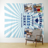 Moderner Navy Blue Abschluss 4 Foto Stand Hintergr Wandteppich (Beispiel (Horizontal))