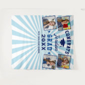 Moderner Navy Blue Abschluss 4 Foto Stand Hintergr Wandteppich (Vorderseite (Horizontal))