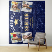 Moderner Navy Blue Abschluss 4 Foto Stand Hintergr Wandteppich (Beispiel)